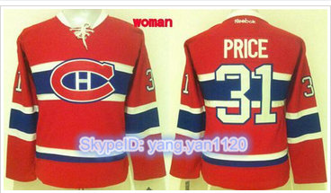 Women Montreal Canadiens #31 Carey Price Red CH Stitched NHL Jersey