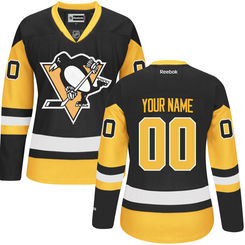 Womens Pittsburgh Penguins Reebok Black Premier Alternate Custom Jersey