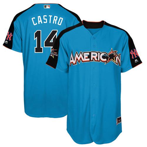 Yankees #14 Starlin Castro Blue 2017 All-Star American League Stitched Youth MLB Jersey