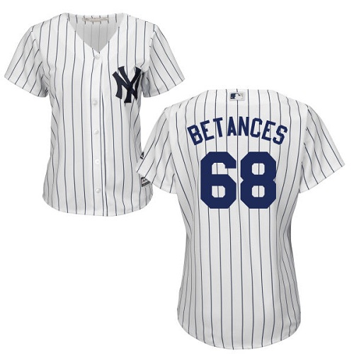 Yankees #68 Dellin Betances White Strip Home Women's Stitched MLB Jersey Yankees #68 Dellin Betances White Strip Home Women's Stitched MLB Jersey