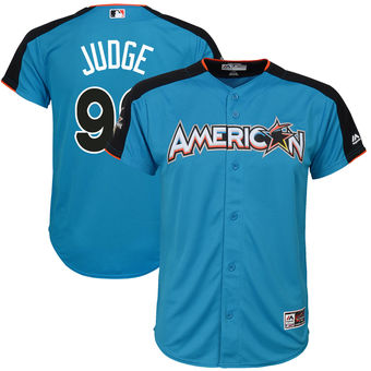 Youth American League Yankees Aaron Judge Majestic Blue 2017 MLB All-Star Game Home Run Derby Jersey