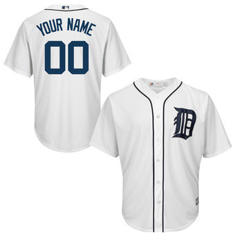 Youth Detroit Tigers Majestic White Custom Cool Base Jersey Youth Detroit Tigers Majestic White Custom Cool Base Jersey