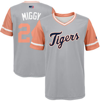 Youth Detroit Tigers Miguel Cabrera Miggy Majestic Gray 2017 Players Weekend Jersey