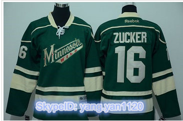 Youth Minnesota Wild #16 Jason Zucker Green Stitched NHL Jersey