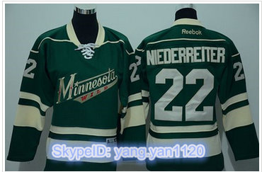 Youth Minnesota Wild #22 Nino Niederreiter Green Stitched NHL Jersey