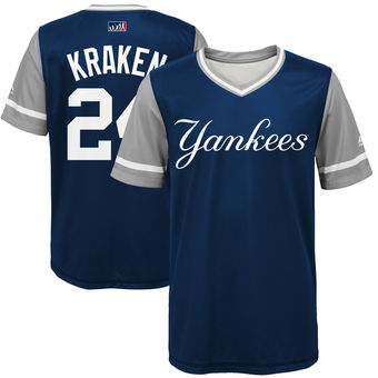 Youth New York Yankees Gary Sanchez Kraken Majestic Navy 2017 Players Weekend Jersey