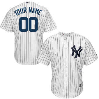 Youth New York Yankees Majestic White Custom Cool Base Jersey