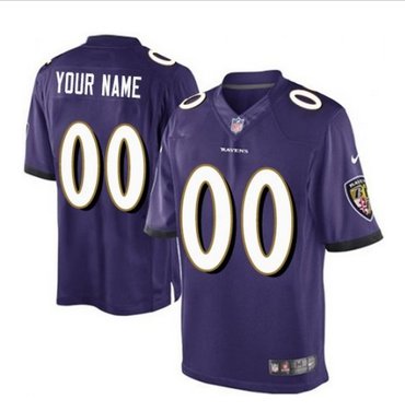 Youth Nike Baltimore Ravens Customized Limited Purple Team Color NFL Jersey