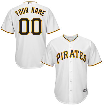 Youth Pittsburgh Pirates Majestic White Custom Cool Base Jersey