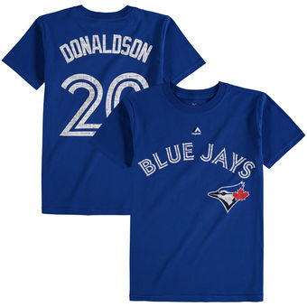 Youth Toronto Blue Jays Josh Donaldson Majestic Royal 2017 Spring Training Name & Number T-Shirt