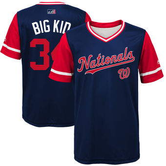 Youth Washington Nationals Bryce Harper Big Kid Majestic Navy 2017 Players Weekend Jersey