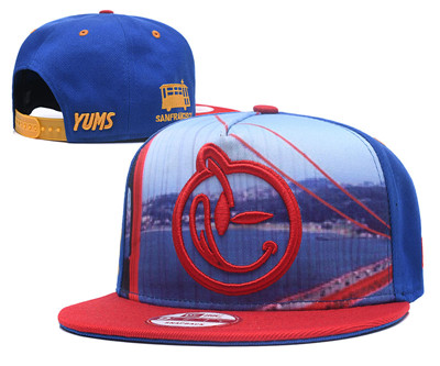 Yums Smiley Face Blue Sea Brim Snapback Hat 65