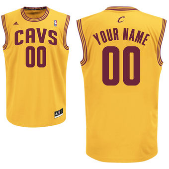 adidas Cleveland Cavaliers Custom Replica Alternate Jersey - Gold