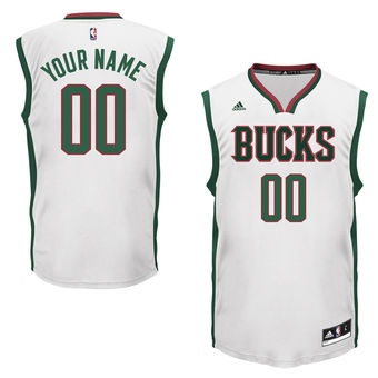adidas Milwaukee Bucks Custom Replica Home Jersey
