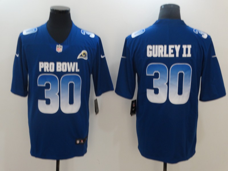 ike NFC Rams 30 Todd Gurley II Royal 2019 Pro Bowl Game Jersey