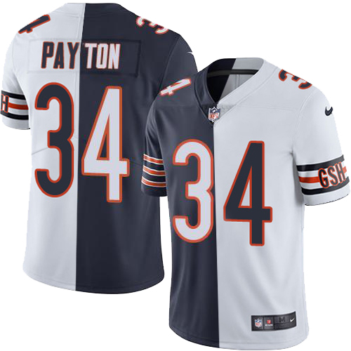 Nike Bears #34 Walter Payton White/Navy Men's Stitched Split NFL vapor untouchable limited custom Jersey