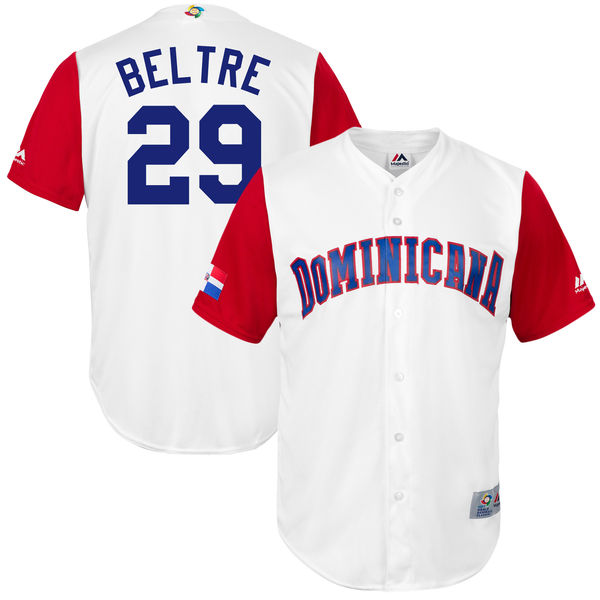 Team Dominican Republic #29 Beltre 2017 World Baseball Classic Authentic Customized Stitched MLB Jersey