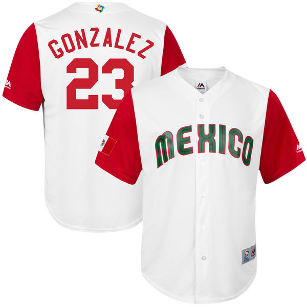Team Mexico #23 Adrian Gonzalez White 2017 World Baseball Classic Authentic Stitched MLB Jersey