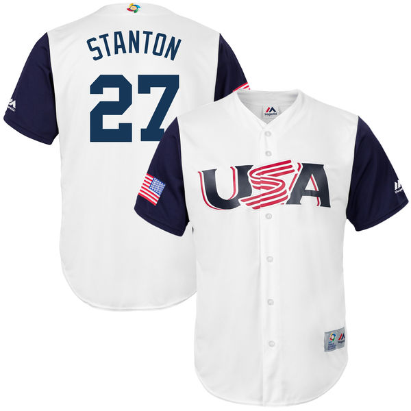 Team USA #27 Stanton 2017 World Baseball Classic Authentic Customized Stitched MLB Jersey