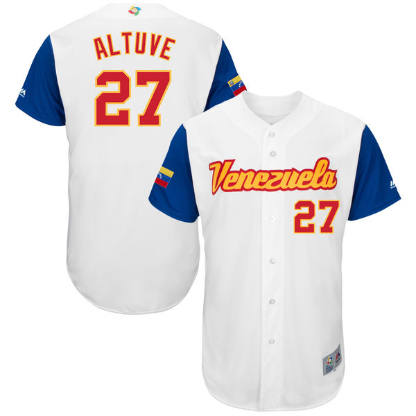 Team Venezuela #27 Altuve 2017 World Baseball Classic Authentic Customized Stitched MLB Jersey