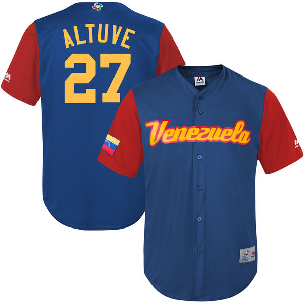 Team Venezuela #27 Altuve 2017 World Baseball Classic Authentic Customized Stitched MLB Jersey