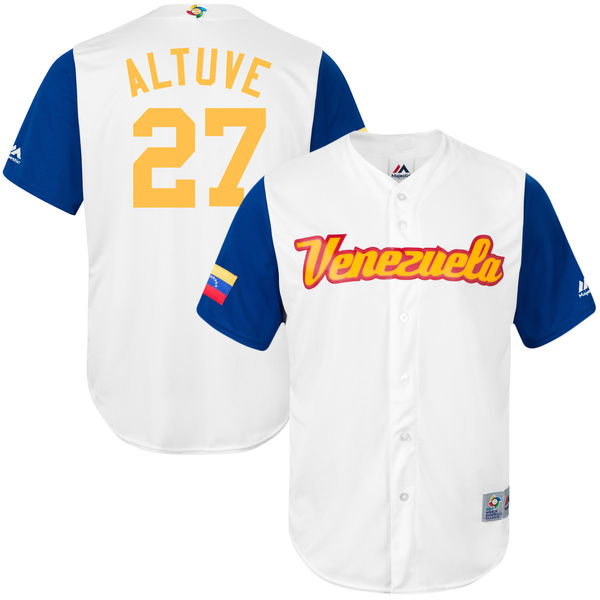 Team Venezuela #27 Jose Altuve 2017 World Baseball Classic Authentic Customized Stitched MLB Jersey