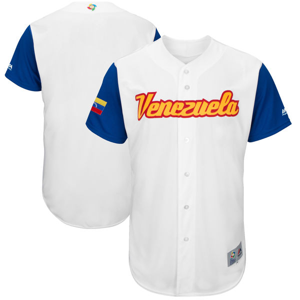 Team Venezuela Blank White 2017 World Baseball Classic Authentic Customized Stitched MLB Jersey