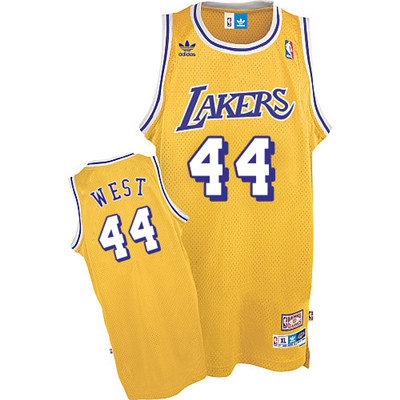 Lakers #44 Jerry West Gold adidas Hardwood Classics Swingman Stitched NBA Jersey