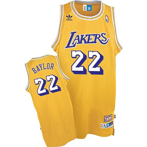 Lakers #22 Elgin Baylor Gold adidas Hardwood Classics Swingman Stitched NBA Jersey