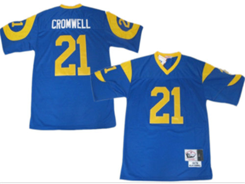 Los Angeles Rams 21 Nolan Cromwell Blue Throwback custom Jersey